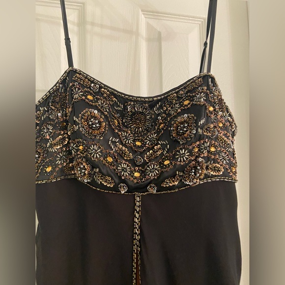 Vintage two toned Brown chiffon dress - Picture 3 of 4